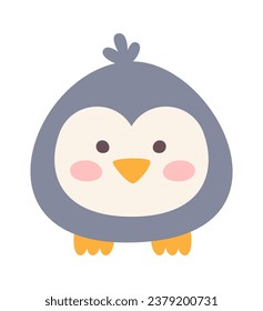 Round Chubby Penguin Vector Illustration