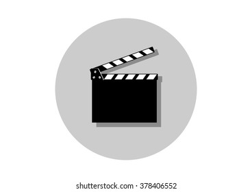 Round cinema icon on white background 