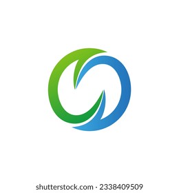 Imagen vectorial del logotipo ecológico abstracto de círculo redondo