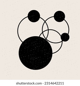 Round Circle Abstract Line Shape Icon Element Symbol Artwork Pattern Backgrund Round Icon Retro Style Print Graphic Design
