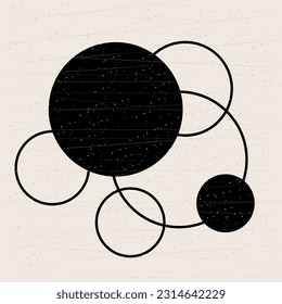 Round Circle Abstract Line Shape Icon Element Symbol Artwork Pattern Backgrund Round Icon Retro Style Print Graphic Design