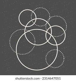 Round Circle Abstract Line Shape Icon Element Symbol Artwork Pattern Backgrund Round Icon Retro Style Print Graphic Design