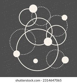 Round Circle Abstract Line Shape Icon Element Symbol Artwork Pattern Backgrund Round Icon Retro Style Print Graphic Design