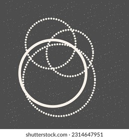 Circulo redondo Resumen Forma de línea Icono Símbolo Patrón de ilustración Icono redondeo Estilo retro Diseño gráfico de impresión