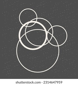 Round Circle Abstract Line Shape Icon Element Symbol Artwork Pattern Backgrund Round Icon Retro Style Print Graphic Design