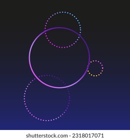 Round Circle Abstract Line Shape Gradient Neon Icon Element Symbol Artwork Pattern Backgrund Round Icon Retro Style Print Graphic Design