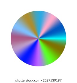 Round circle angular or conical gradient clipart wheel rainbow spectrum illustration.