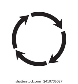  Icono de flecha redonda. Ilustración simple del icono del vector de flecha redonda para el diseño web aislado en fondo blanco