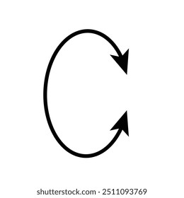 Round circle arrow icon. Simple illustration of round circle arrow vector icon for web design isolated on white background