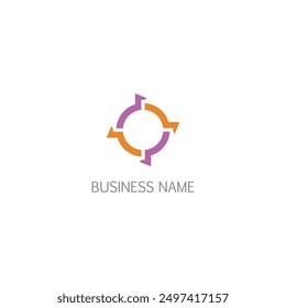 Logotipo de negocio de tecnología de flecha de círculo redondo