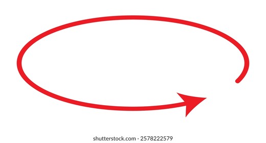 Round or Circle Arrows icon. Black and Red  round Arrows icon Design. Vector illustration.
