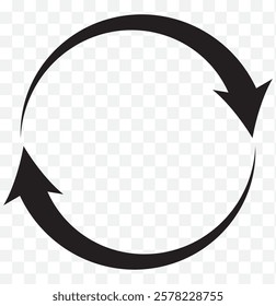 Round or Circle arrows icon. Different circular and Refresh arrows of white background. Black and red color, different thickness. Recycle icon, refresh, repeat, Vector illustration. 