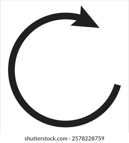 Round or Circle arrows icon. Different circular and Refresh arrows of white background. Black and red color, different thickness. Recycle icon, refresh, repeat, Vector illustration. 