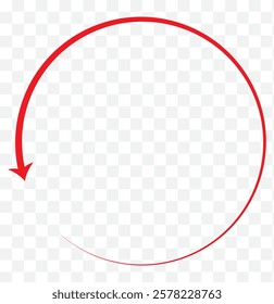 Round or Circle arrows icon. Different circular and Refresh arrows of white background. Black and red color, different thickness. Recycle icon, refresh, repeat, Vector illustration. 