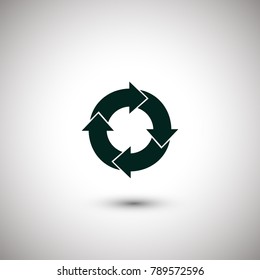 Round circle with arrows vector icon