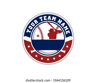 round circle baseball sports emblem logo template