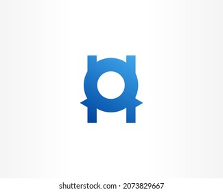 round circle and blue logo design icon concept
