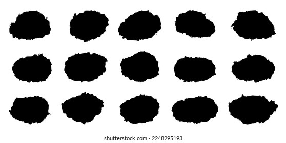 Round circle brush stroke vector collection