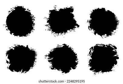 Round circle brush stroke vector collection