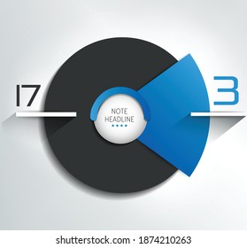 Round, circle chart, graph. Simply color editable. Infographics elements.