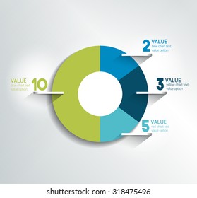 Round, circle chart, graph. Simply color editable. Infographics elements.