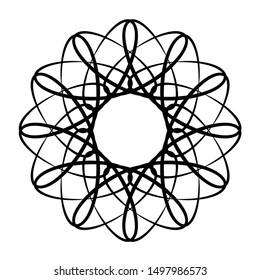 Round circle design element circural icon sign symbol vector isolated on white