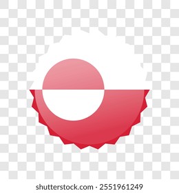 Round circle flag of Greenland design. Vector illustration