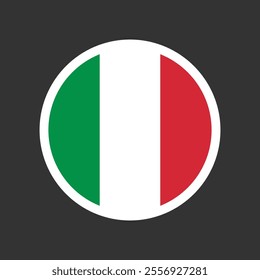 Round circle flag of Italy on isolated background. Vector illustration design.