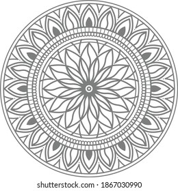 round circle floral ornament mandala illustration 