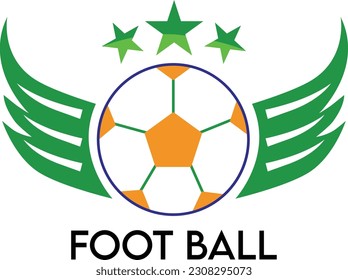 Round circle football feather logo