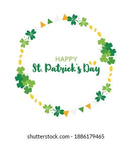 Round, circle frame, vector card, illustration for St.Patrick's Day celebration.