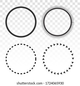 Round circle geometric ball shape line art vector icon for apps and websites