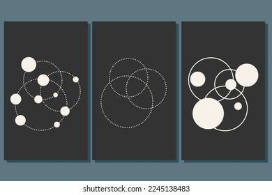 Round Circle Geometric Graphic Label Logo Icon Minimalist Monochrome Round Symbol Poster Print Element Template Design Collection 