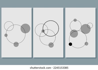 Round Circle Geometric Graphic Label Logo Icon Minimalist Monochrome Round Symbol Poster Print Element Template Design Collection 
