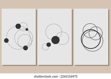 Round Circle Geometric Graphic Label Logo Icon Minimalist Monochrome Round Symbol Poster Print Element Template Design Collection 