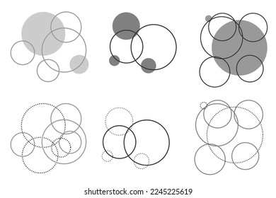 Round Circle Geometric Graphic Label Logo Icon Minimalist Monochrome Round Symbol Poster Print Element Template Design Collection 