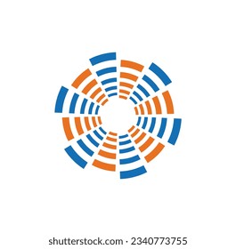 Round circle geometry technology logo vector image