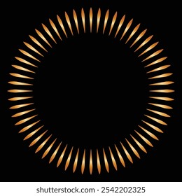 Round Circle Gold Gradient Sunlight Ray Frame Border Pattern Banner vector
