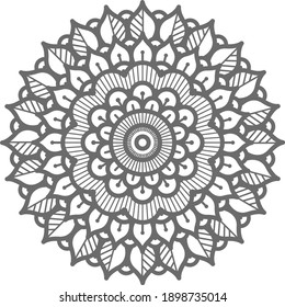 round circle Hand drawn floral mandala illustration