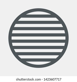 Round circle lattice grating striped vector illustration cut