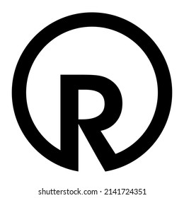 round circle letter R icon logo 