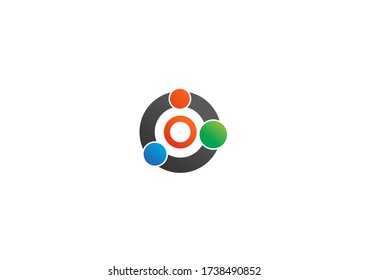 Round circle logo design concept