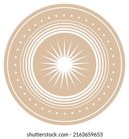 Rundkreislogo-Grafik-Symbol. Rund abstraktes minimalistisches Formmuster für T-Shirt-Druck, Tapete-Dekoration, Logo.