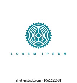 round circle native tribe sign symbol logo vector