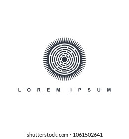 round circle native tribe sign symbol logo vector