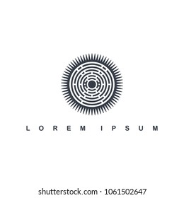 round circle native tribe sign symbol logo vector