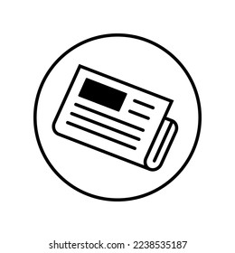 Circular redonda e icono de periódico. Símbolo de comunicado de prensa. Vector.