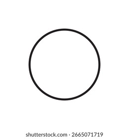 Diseño de ilustración plana de Vector de icono de contorno de círculo redondo.