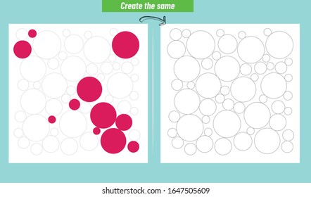 Round Circle painting activity. Create the same. Worksheet for developing visual intelligence.