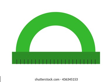 Round circle ruler flat line art icon vector illustration icon